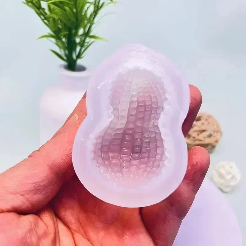 Resin Crafts - 3個入り 2026年 最高品質 新型模擬ピーナッツシリコンモールド、DIY手作りキャンドル石鹸石膏樹脂型クラフト