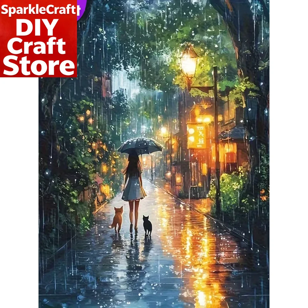 Resin Craft For Beginners - 1PC フレームレス DIY ダイヤモンド刺繍街並み風景初心者に適したダイヤモンドペインティング新着クラフトキットモザイクホーム