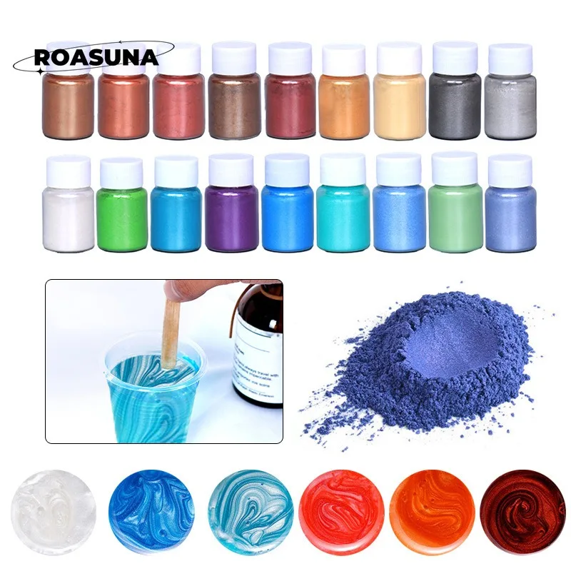 Resin Pigment Set - エポキシ樹脂用マイカパールパウダー,石鹸顔料,キャンドル,カメレオン,24色
