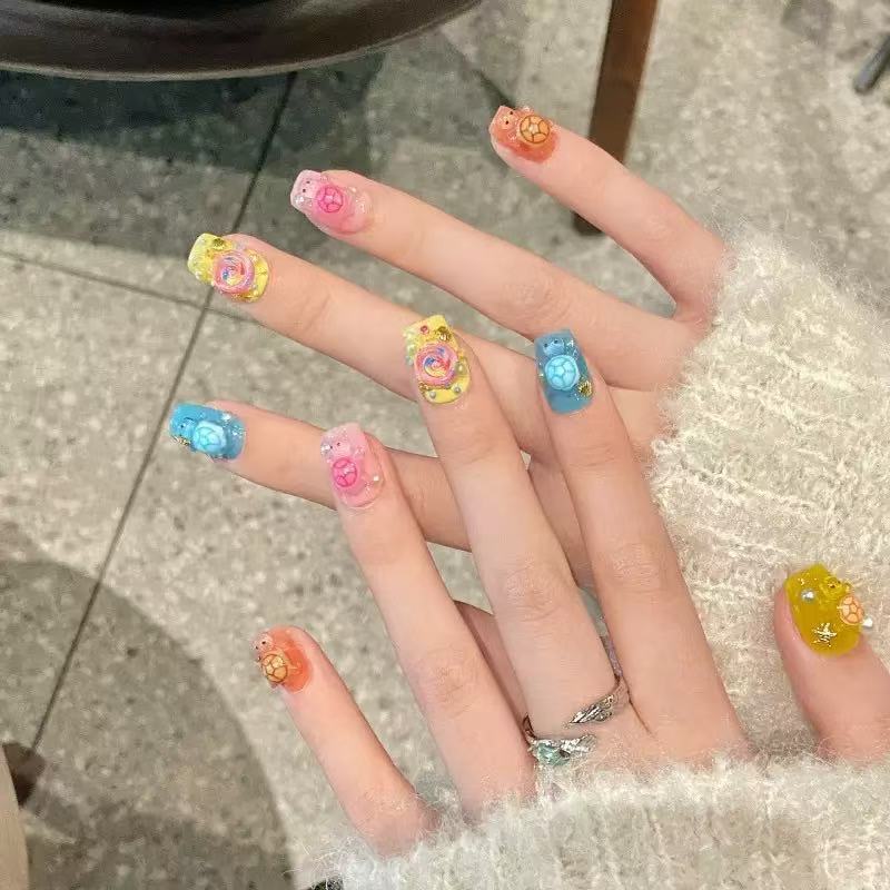 100個のミニカラフルタートルレジンチャーム、フラットバック - Resin Crafts のレビューと価格
