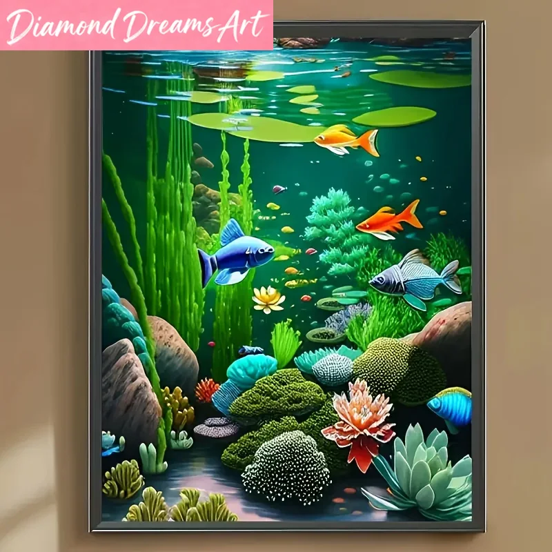 フレームレス、ダイヤモンドアート絵画、水中世界、フルダイヤモ - Resin Craft For Beginners のレビューと価格